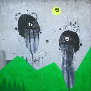 "5" on canvas 40x40cm