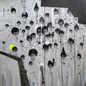 "potato heads" 125x125cm on canvas